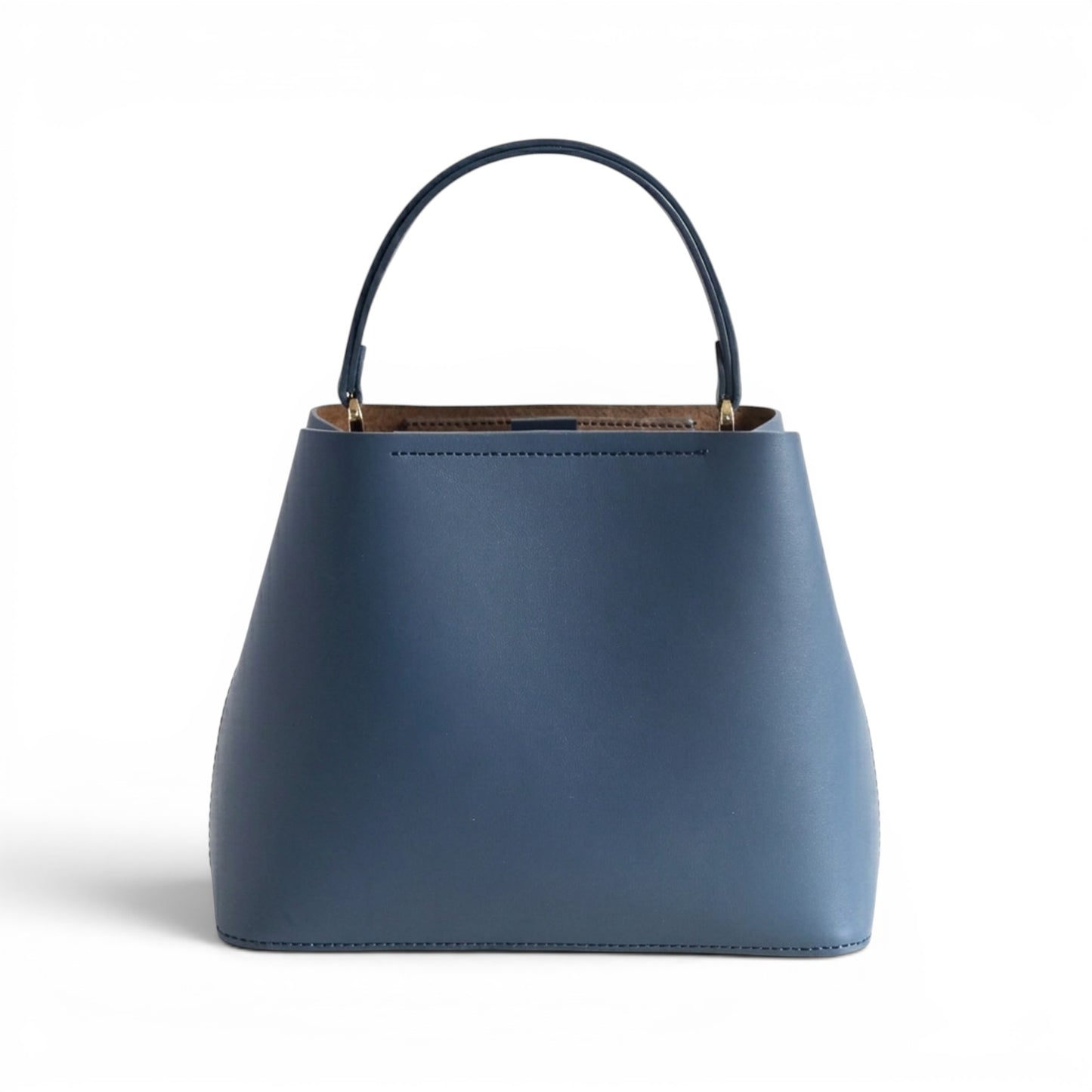 Blue Leather handbag with handle