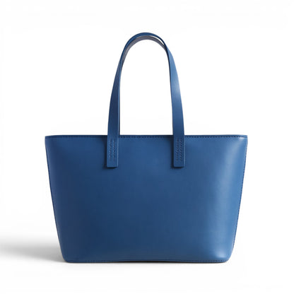Blue leather shoulder handbag
