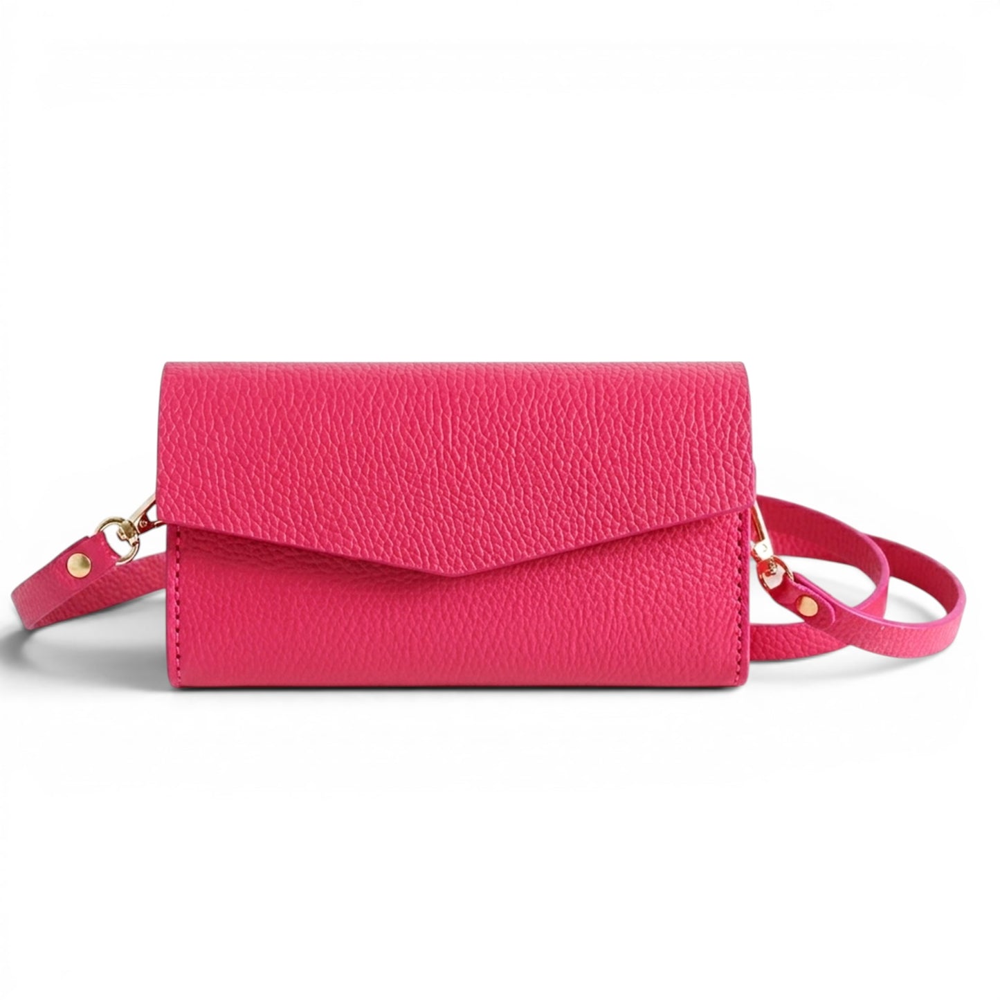Coral Leather Clutch bag