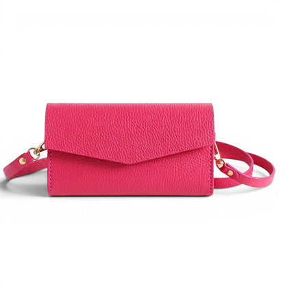 Coral Leather Clutch bag