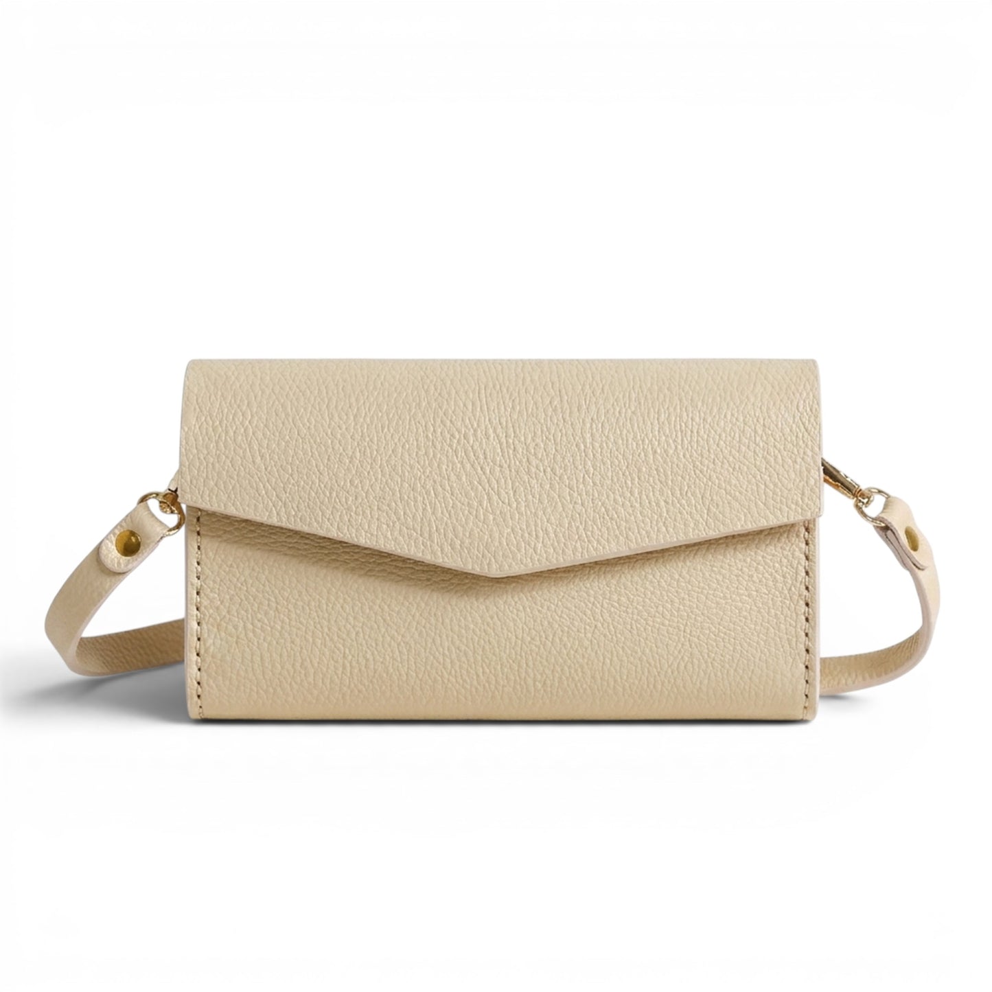 Cream handbag with a strap