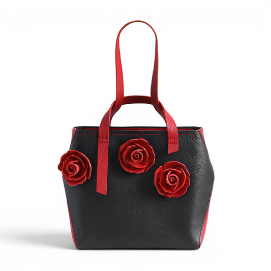 Reina Black/Red with Flowers