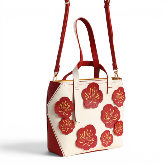 Reina White/Red with Flowers