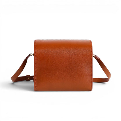 Brown leather crossbody bag
