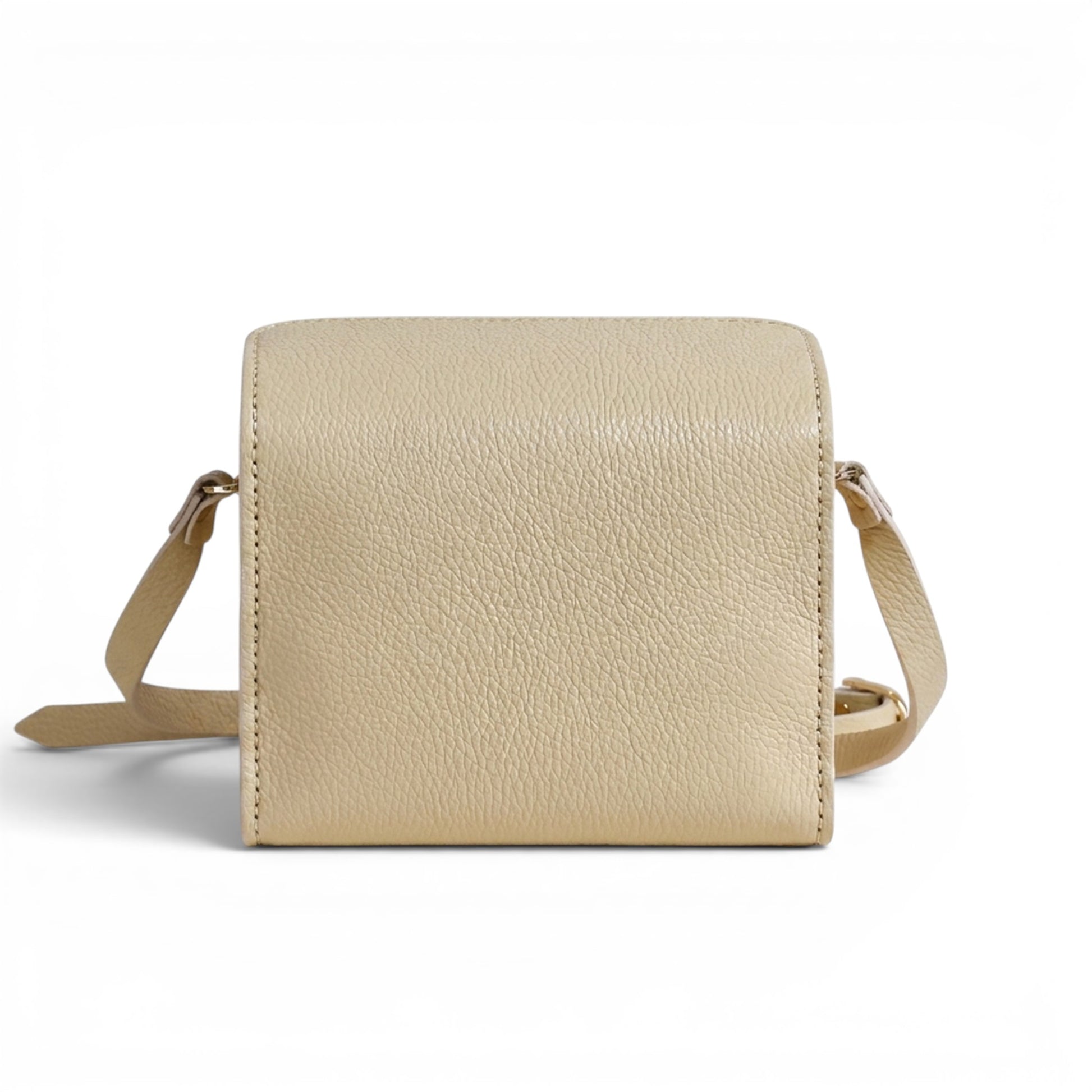 Cream leather crossbody bag 
