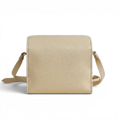 Cream leather crossbody bag 