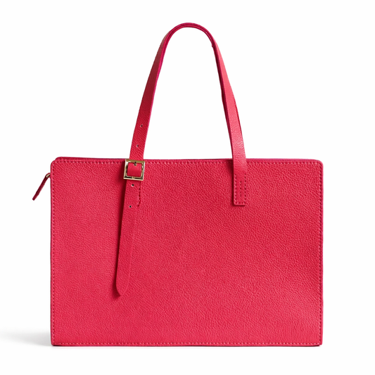 Coral leather shoulder bag